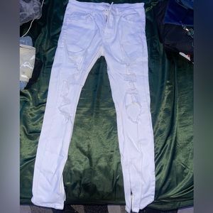 All white fashion Nova jeans